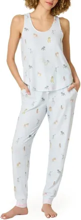 PJ Salvage Bark Park Peached Jersey Pajamas in Blue Ice at Nordstrom, Size X-Small
