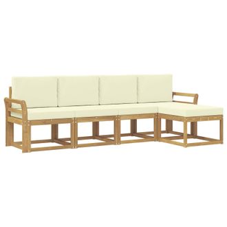 vidaXL Conjunto De Sof&aacute;s De Exterior 5 Pcs Madera De Acacia S&oacute;lida Vidaxl