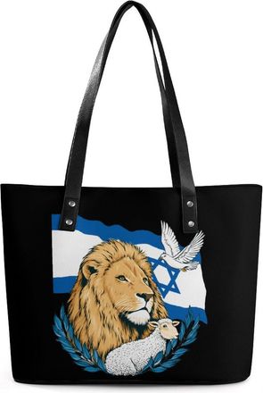 Generic Jewish Israel Lion Dove Tote Bags for Women Cute Shoulder Purses Handbags