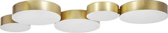 Beliani L&aacute;mpara De Techo Led De Metal Dorado 5 Luces Moderno Glamour Decoraci&oacute;n Luga