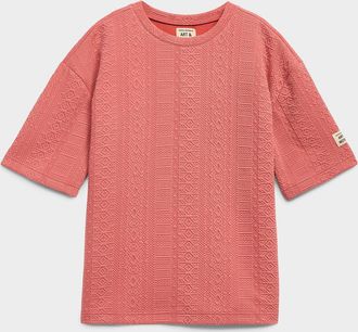 Le 31 Mens Embossed geo T-shirt