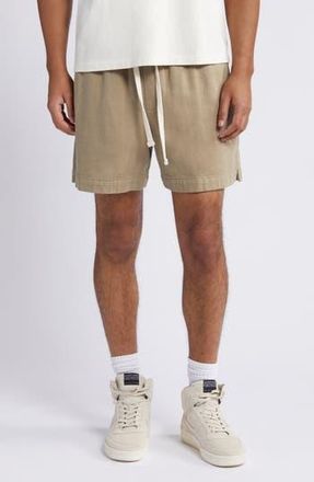 Frame Denim Elastic Waist Cotton Terry Shorts in Dark Beige at Nordstrom Rack, Size X-Small