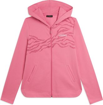 Freddy Felpa Cappuccio in French Terry con Zip e Motivo Grafico