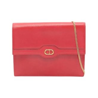 Dior Pre-owned Clutches, female, Red, Size: ONE SIZE Pre-owned Leather Shoulder Bag