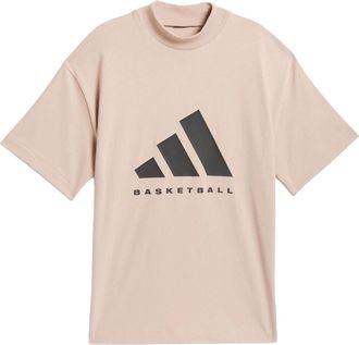adidas Basketball T-Shirt Beige Black IT4509