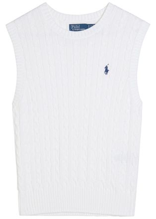 Polo Ralph Lauren Cable-knit Cotton Vest - White - S (UK8-10 / S)
