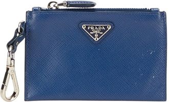 Prada Navy Leather Coin Purse/Coin Case (Pre-Owned)