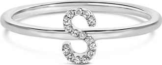 House of Brilliance 10K Gold Diamond Accent Initial A-Z Ring