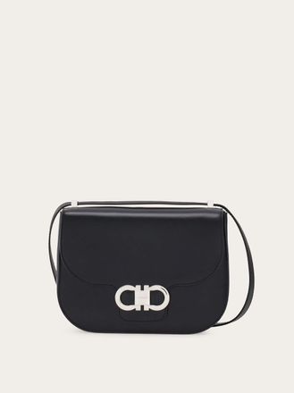 Ferragamo Donna Borsa a tracolla North-South Double Gancini (XS) Nero