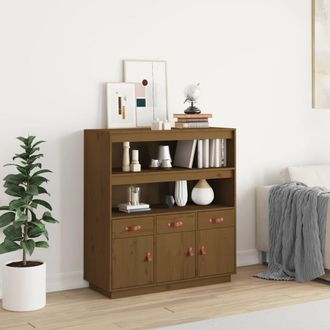 Berkfield Home Highboard Honey Brown 100x40x108.5 cm Solid Wood Pine
