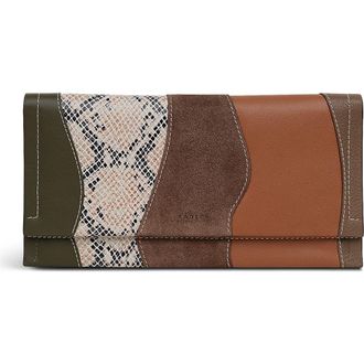 Radley London Oak Street - Patchwork Large Flapover Wallet in Coffee at Nordstrom