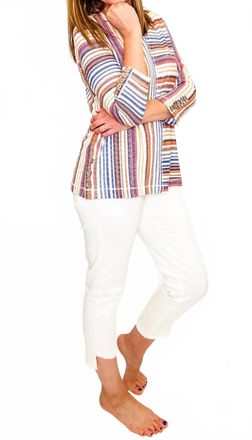Multiples Ankle Jean With Angled Hem In Ivory