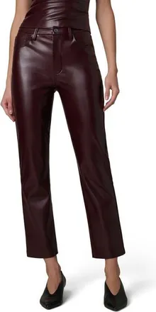 Joe's Lyra Slim Ankle Faux Leather Pants in Cabernet at Nordstrom, Size 25