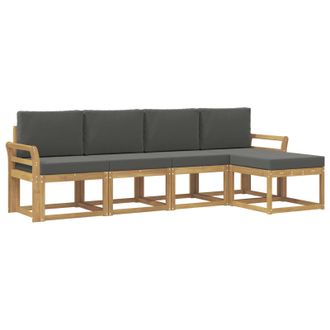 vidaXL Conjunto De Sof&aacute;s De Exterior 5 Pcs Blanco Y Antracita Vidaxl