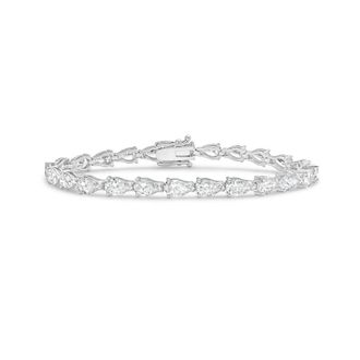 Diana M. Jewels 14kt White Gold 21cts Lab Grown Pear Diamond East-West Tennis Bracelet