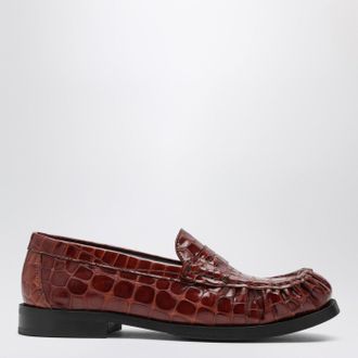 Vinny&rsquo;s Brown OGEE moccasins with crocodile print