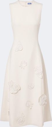 LEO LIN Floral-appliqu&eacute; midi dress