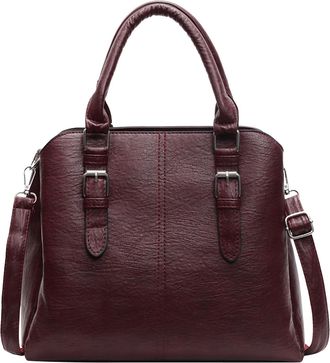 Generic Kexpery Womens PU Handbag with Top Handle and Detachable Shoulder Strap for Office and Shopping