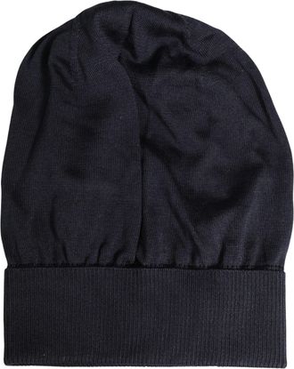 Dolce & Gabbana Mens Virgin Wool Knitted Beanie Black