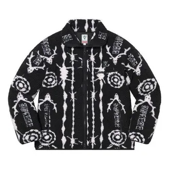 SUPREME x SOUTH2 WEST8 Fleece Jacket Black White SUP-SS21-649