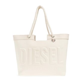 Diesel Tote Bags, female, Beige, Size: ONE SIZE DSL 3D Shopper
