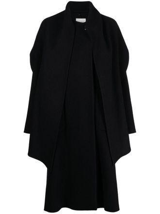 STUDIO TOMBOY scarf-detail hooded long coat - women - Wool/Nylon/Polyester/Polyester/Wool - One Size - Blue