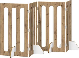 vidaXL Valla Plegable Para Mascotas 4 Uds. Roble Artisan Vidaxl