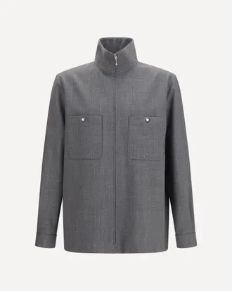 Valentino Giacca Camicia in lana moulin&eacute; Man 50