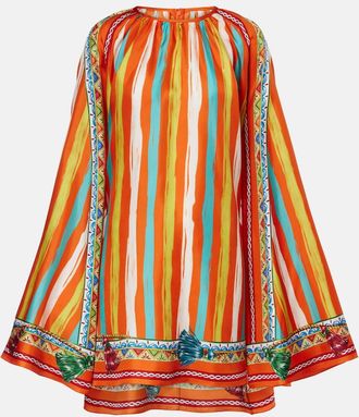 Dolce & Gabbana Camicia oversize in seta a righe