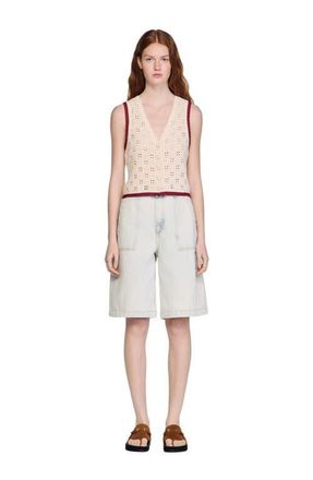 Sandro Crochet-style cardigan in Ecru at Nordstrom, Size X-Large