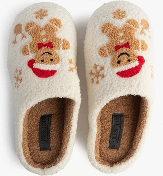 Jojoe Womens Jo & Joe GINGERBREAD Womens Mule Slippers Cream - Size: 8