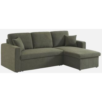 Sweeek Divano letto angolare reversibile in boucl&eacute;, 3 posti