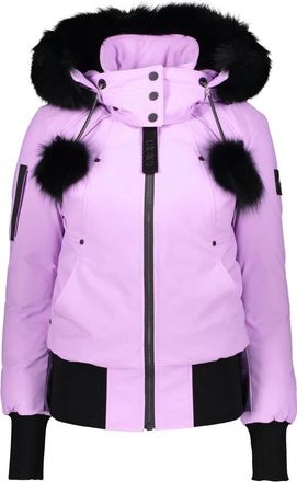 Moose Knuckles Gewatteerde bomberjack met bontkraag - Dames - Winterjassen - Paars - XS - Polyester - Jassen