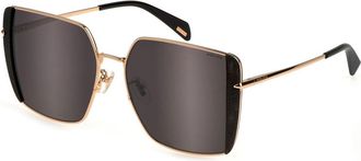 Police SPLL37E STAGEDIVE 12 300X Womens Sunglasses Gold Size 56
