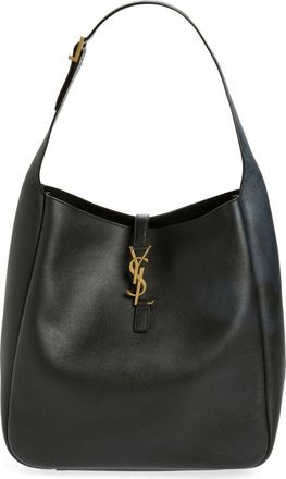 Saint Laurent Large Le 5 &Agrave; 7 Leather Hobo Bag in Noir at Nordstrom