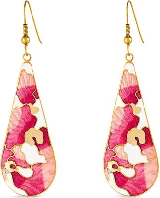 Susan Caplan Vintage 1980s floral-pattern drop earrings - Gold