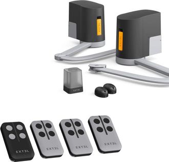 EXTEL Operador De Puerta Batiente Conectado Con Brazos Articulados: 2,5m/250kg Por Hoja - Xb250 + 2 Mandos A Distancia Gratuitos Extel Umii