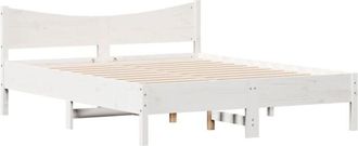 vidaXL Vidaxl - Estructura De Cama Sin Colch&oacute;n Madera De Pino Blanca 150x200 Cm