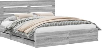 vidaXL Estructura De Cama Gris Sonoma 180 X 200 Cm Madera Ingenieril Vidaxl
