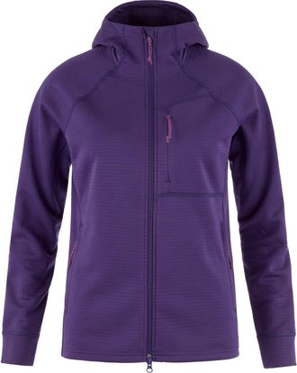 Fj&auml;llr&auml;ven Womens Abisko Grid Fleece Hoodie Purple XS
