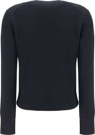 Ami Womens Ami De Coeur Sweater Noir-Rouge Merino Wool Ovis Aries Noir/rouge