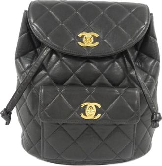 Chanel Black Leather Backpack (Pre-Owned)