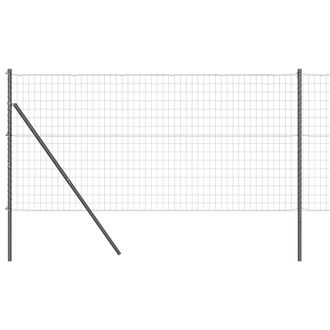Berkfield Home Euro Fence with 13 Posts 1x25 m Galvanised Steel Grey