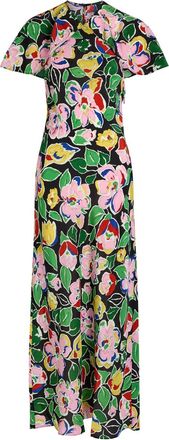 Rixo Rixo Aryella Floral Silk Midi Dress - Black - 16 (UK 16 / XL)