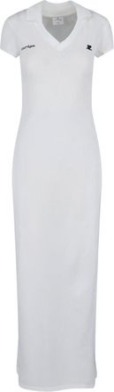 Courr&egrave;ges Minimalist White Dress With Classic Cut And Subtle Tailoring