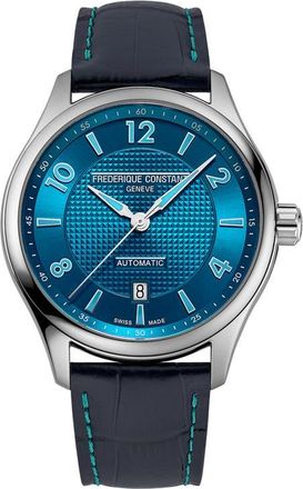 Frederique Constant Runabout Leather Strap Watch, 42mm in Blue at Nordstrom