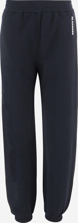 Jil Sander Womens Cotton Trousers With Logo, Navy
