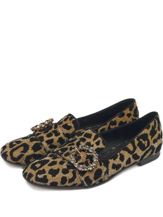 Dolce & Gabbana Jackie loafers met verfraaide gesp - Bruin