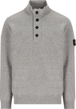 Stone Island Button-up High-neck Sweater