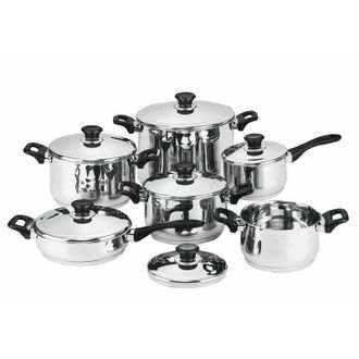 Trade Shop Trade Shop - Bater&iacute;a De Pan De Baviera Antiadherente 12 Piezas En Tapa De Acero Inoxidable 18/10